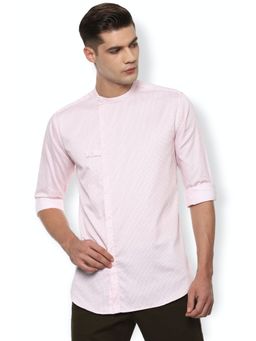 Van Heusen - Men Pink Slim Fit Checks Full Sleeves Party Shirt