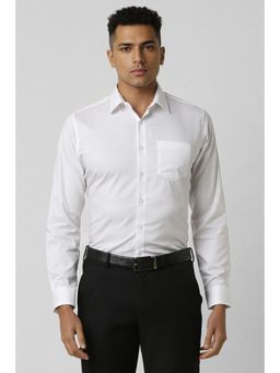 Van Heusen - Men White Slim Fit Solid Full Sleeves Formal Shirt
