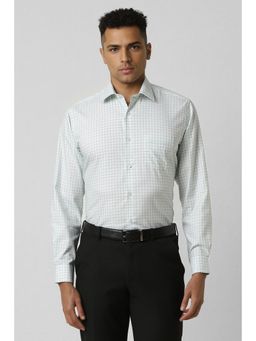 Van Heusen - Men Green Regular Fit Checks Full Sleeves Formal Shirt
