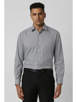 Van Heusen - Men Grey Regular Fit Checks Full Sleeves Formal Shirt