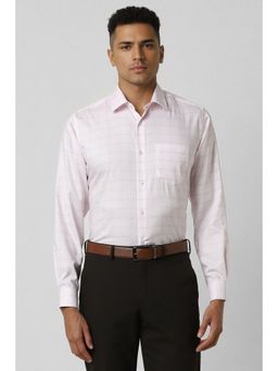 Van Heusen - Men Pink Regular Fit Checks Full Sleeves Formal Shirt