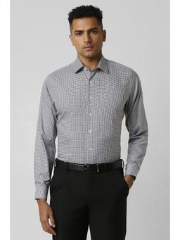 Van Heusen - Men Black Slim Fit Checks Full Sleeves Formal Shirt