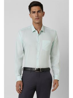 Van Heusen - Men Green Regular Fit Solid Full Sleeves Formal Shirt