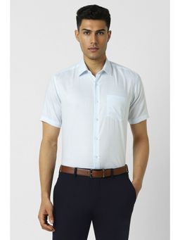 Van Heusen - Men Blue Regular Fit Checks Half Sleeves Formal Shirt