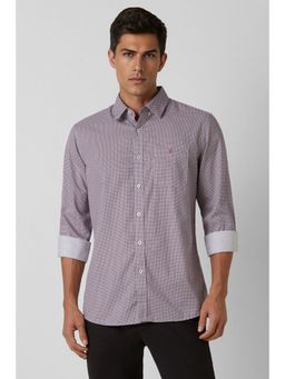 Van Heusen - Men Purple Slim Fit Printed Full Sleeves Casual Shirt