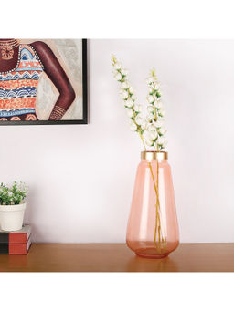 HomeTown - Diva Metal and Glass Vase in Pink