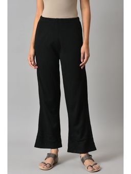 Elleven - Black Acrylic Knitted Palazzo Pants