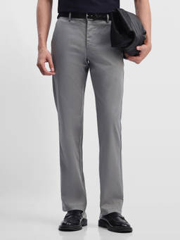 Arrow Sports - Men's Hudson Regular Fit Dobby Grey Trousers