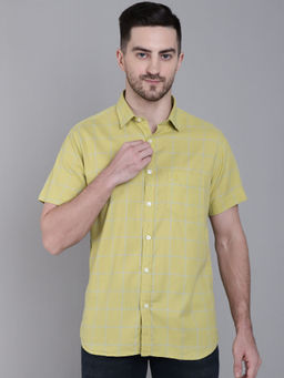 Cantabil - Casual Yellow Cotton Shirt