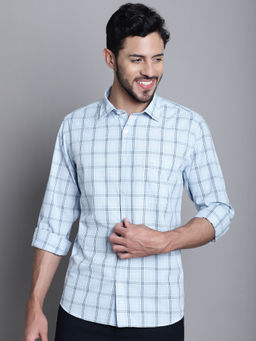 Cantabil - Men Sky Blue Casual Shirt