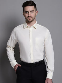 Cantabil - Formal Cream Cotton Shirt