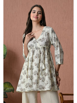 Sia - Ab Pehnegi Duniya - Brown Floral Straight Tunic & Palazzo