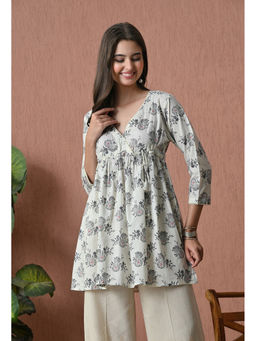 Sia - Ab Pehnegi Duniya - Grey Floral Straight Tunic & Palazzo