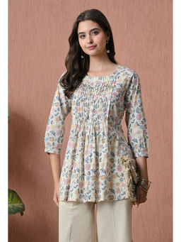 Sia - Ab Pehnegi Duniya - Brown Floral Straight Tunic & Palazzo