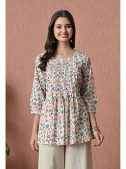 Sia - Ab Pehnegi Duniya - White Floral Straight Tunic & Palazzo
