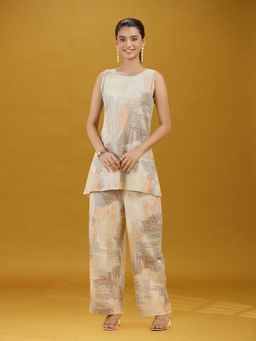 Cotton Culture - Beige Abstract Straight Co-ord Set