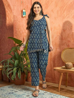 Stylum - Indigo Floral Straight Co-ord Set