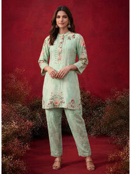 Lakshita - Green Floral Straight Co-ord Set