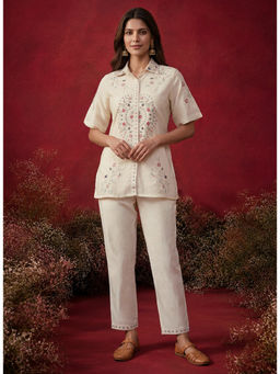 Lakshita - Ivory Embroidered Straight Co-ord Set