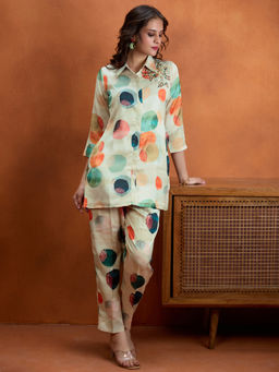 Women Plus - Multi-Color Printed Straight Co-ord Set