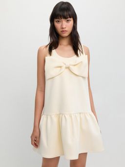 Pomelo - Bow Detail Mini Dress - Ivory