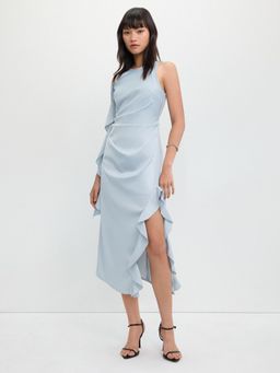 Pomelo - Ruffled Midi Dress - Baby Blue