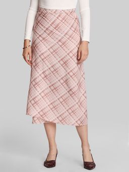 Bene Kleed - Women Checks Wrap-Around Midi Skirt
