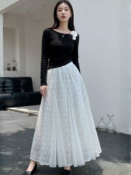 Outzidr - White Maxi Skirt