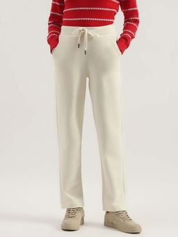 United Colors of Benetton - Women Cream Cotton Blend Solid Sweatpants