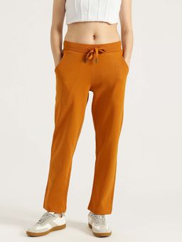 United Colors of Benetton - Women Orange Cotton Blend Solid Sweatpants