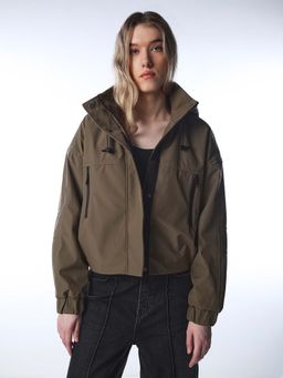 ONLY - Women Olive Polyester Solid Jacket