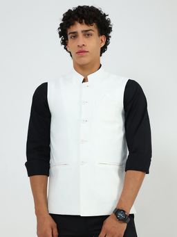 Monte Carlo - Solid White Nehru Jacket