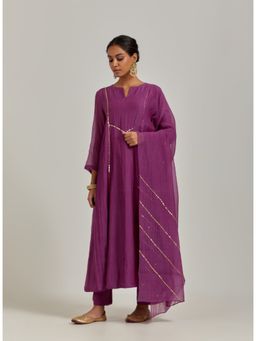 Ikshita Choudhary - Purple Kurta (Set of 3)
