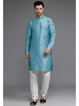 UTSAV FASHION - Teal Mandarin Collar Kurta and Pant