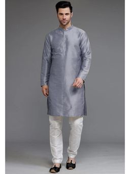 UTSAV FASHION - Grey Mandarin Collar Kurta and Pant