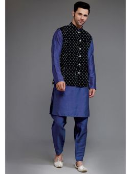 UTSAV FASHION - Men Mandarin Collar Straight Kurta Pant with Nehru Jacket