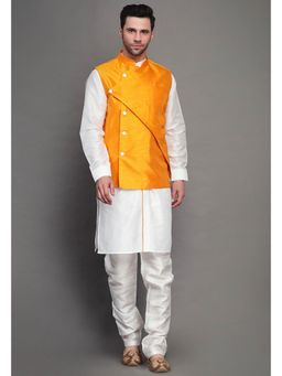 UTSAV FASHION - Mandarin Collar Straight Kurta Churidar and Jacket