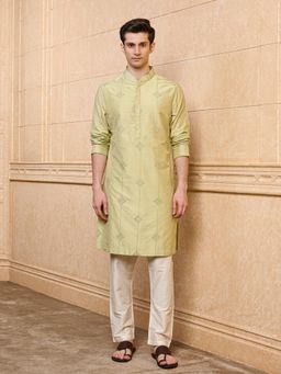 TASVA - Light Green Cotton Kurta and Pant