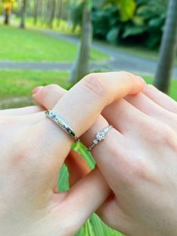 Palmonas - 925 Sterling Silver Elegante Solitaire Couple Rings