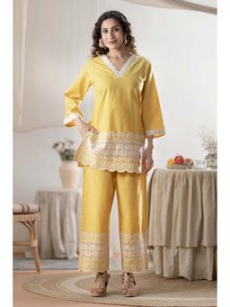 Autumnlane - Yellow Embroidery Co-Ord Set