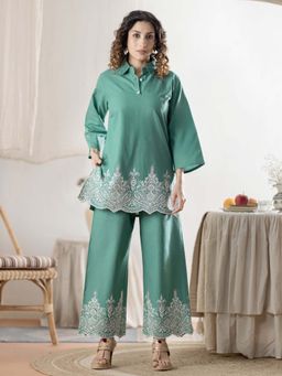 Autumnlane - Green Embroidery Co-Ord Set