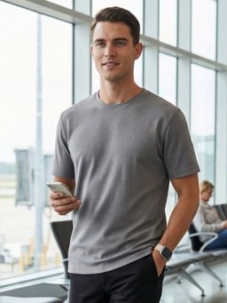 Nobero - Grey Men's Plain Tshirt