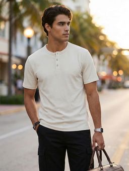 Nobero - White Mens Plain Tshirt