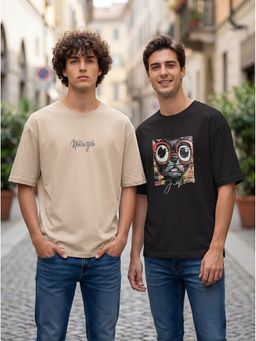 BULLMER - Graphic Print Multi-Color T-Shirt (Pack Of 2)