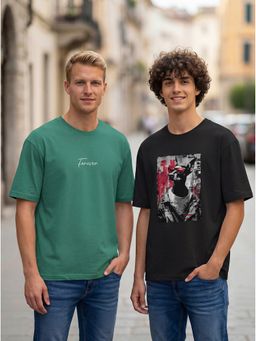BULLMER - Graphic Print Multi-Color T-Shirt (Pack Of 2)