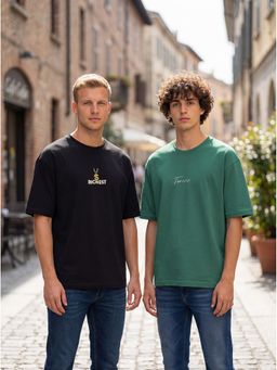 BULLMER - Graphic Print Multi-Color Men's T-Shirt (Pack Of 2)