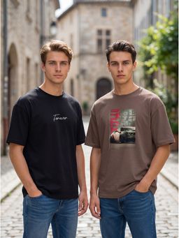 BULLMER - Graphic Print Multi-Color Mens T-Shirt (Pack Of 2)