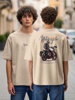 BULLMER - Graphic Print Sand Beige Men's T-Shirt