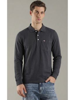 SANDPIPER - Charcoal Mens Neck Full Sleeve Polo T-Shirt
