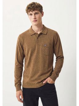 SANDPIPER - Brown Men Neck Full Sleeve Polo T-Shirt